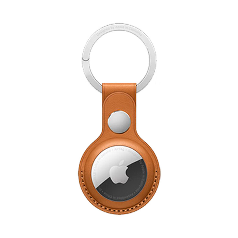 Apple AirTag皮革钥匙扣-金褐色(不包含AirTag)