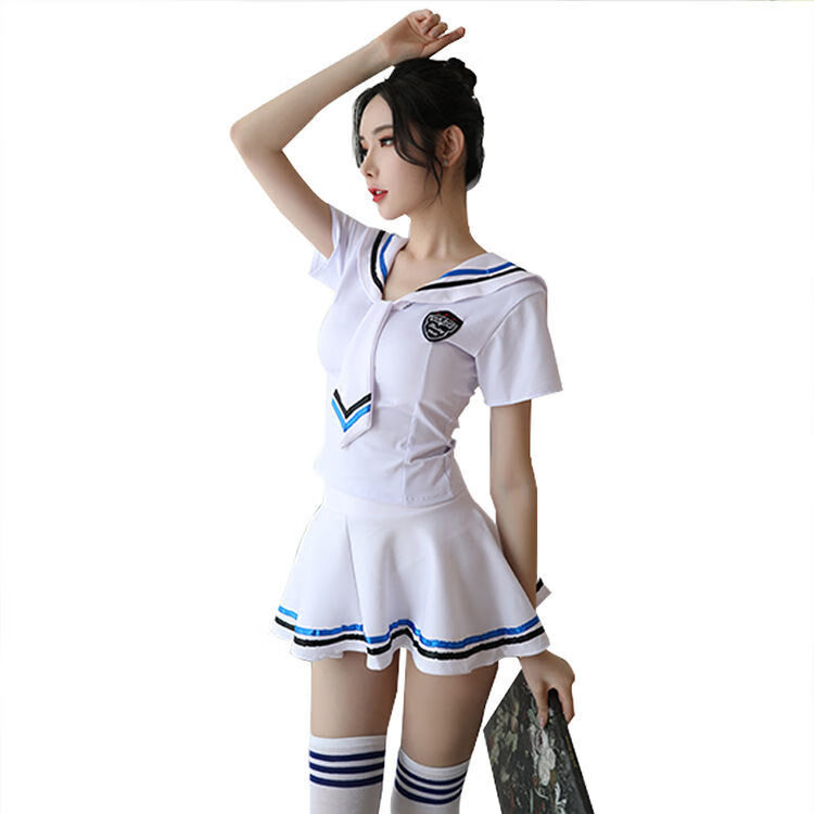 jk服情趣内衣水手服日系清纯女仆短裙夜店激情套装 s80-100 白色学生