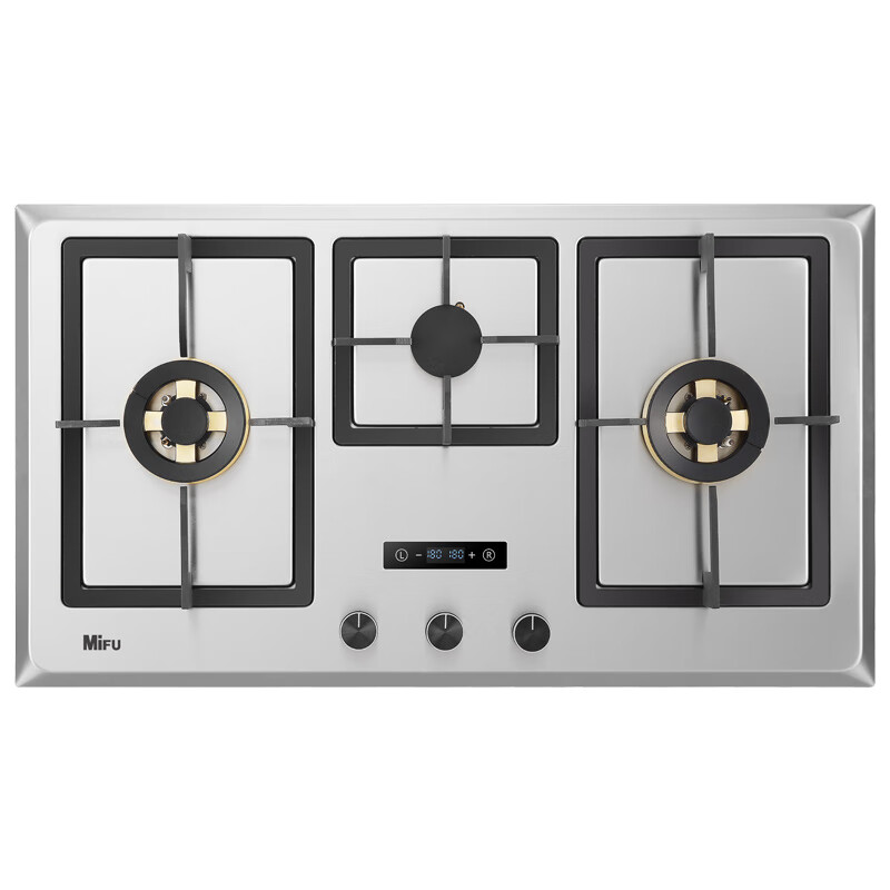 米芙（MIFU）德国米芙三眼不锈钢燃气灶5.2KW猛火定时灶 嵌入式三头灶天然气台式煤气炉具  升级款【三灶定时】 天然气