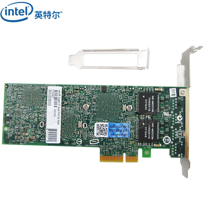 英特尔（Intel）E1G44ET四口千兆网卡PCIeX4工控机工业相机视觉采集卡原装 E1G44ET