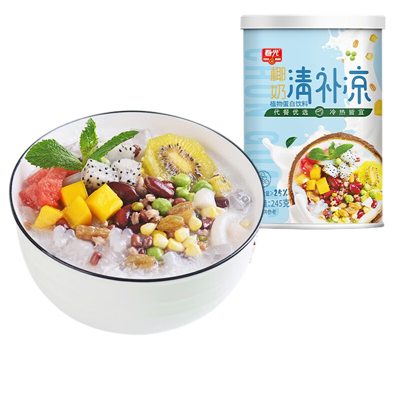 春光(chun guang)海南椰奶清补凉245g单罐椰果粒椰子水甜品罐头椰浆