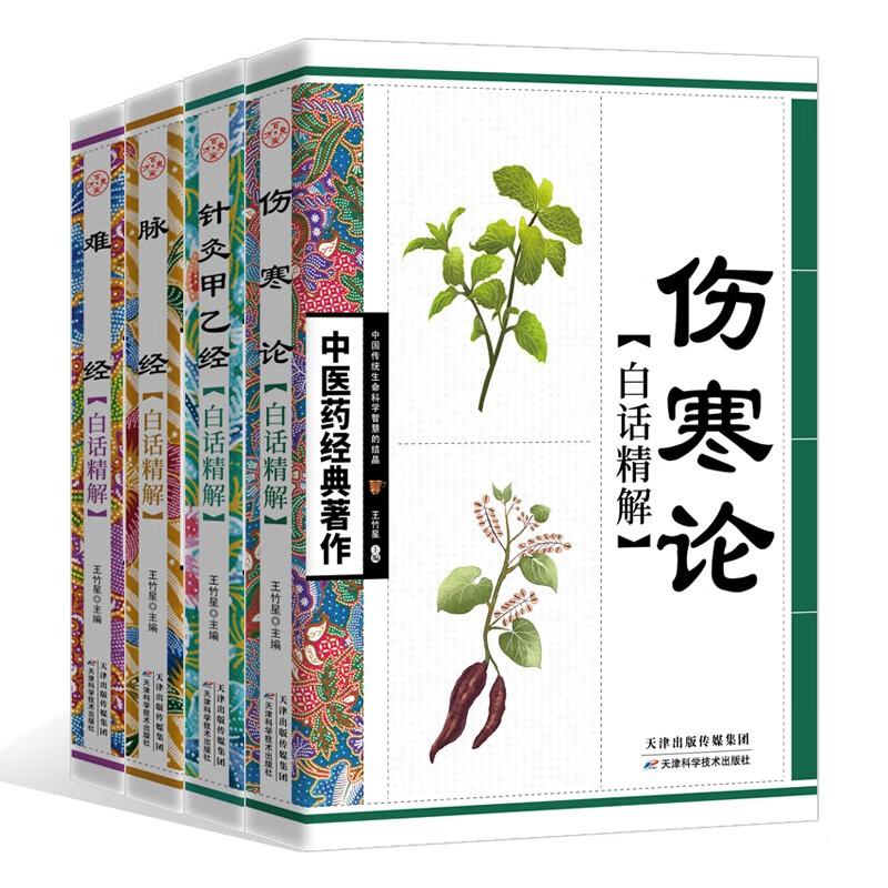 中医药经典著作全套4册 脉经+难经+针灸甲乙经+伤寒论白话精解版中医书籍