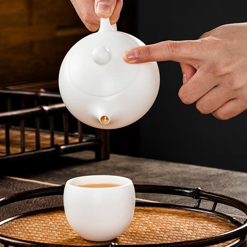 钰铨龙门白瓷茶壶羊脂玉瓷素烧西施壶手工陶瓷泡茶壶中国白功夫茶
