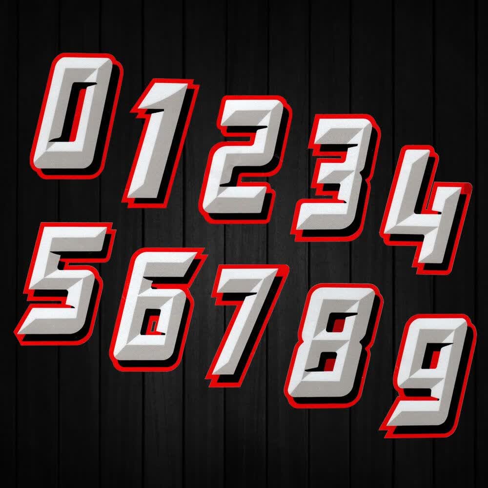 ttqpee9号电动车个性数字号码车贴赛道日摩托车身头盔贴纸划痕反光贴