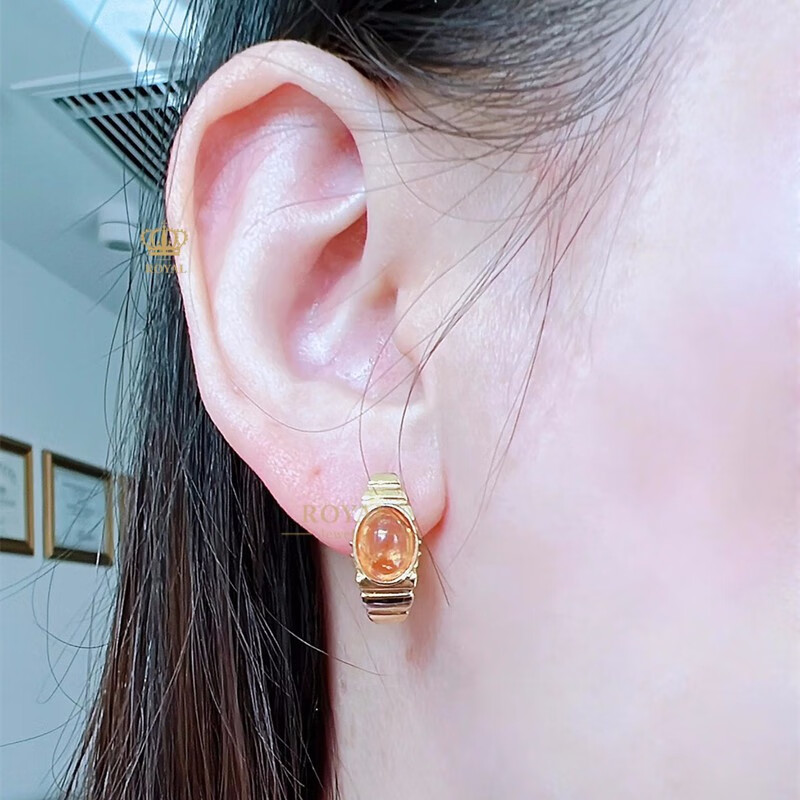 42克拉芬达石耳钉钻石18k金镶嵌日常搭配送人老婆女朋友节日礼 3.