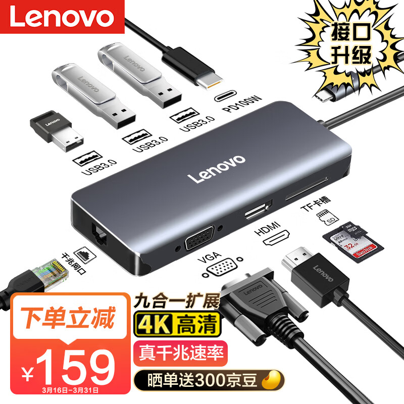 联想Type-C拓展坞USB分线器USB-C转HDMI/VGA/千兆网口转接头笔记本电脑扩展坞适用小新苹果mac/ipad雷电3/4使用感如何?