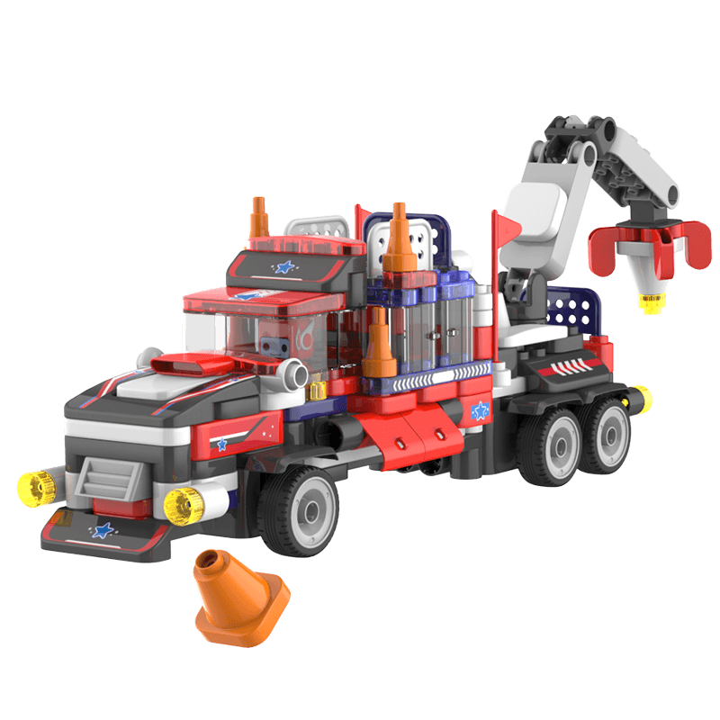 布鲁可 大颗粒积木 男孩女孩礼物布鲁克玩具百变布鲁可拼装积木车 交通工具系列-布布百变清障卡车