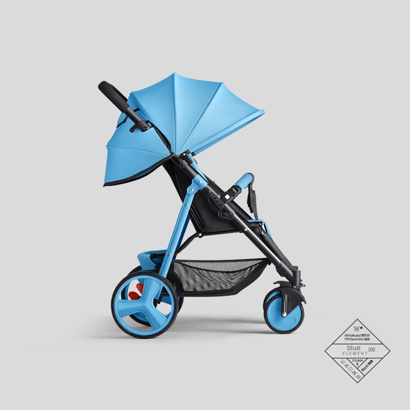 SLD婴儿推车可坐可躺轻便折叠伞车可上飞机0-3岁高景观婴儿车宝宝推车手推童车 天空蓝