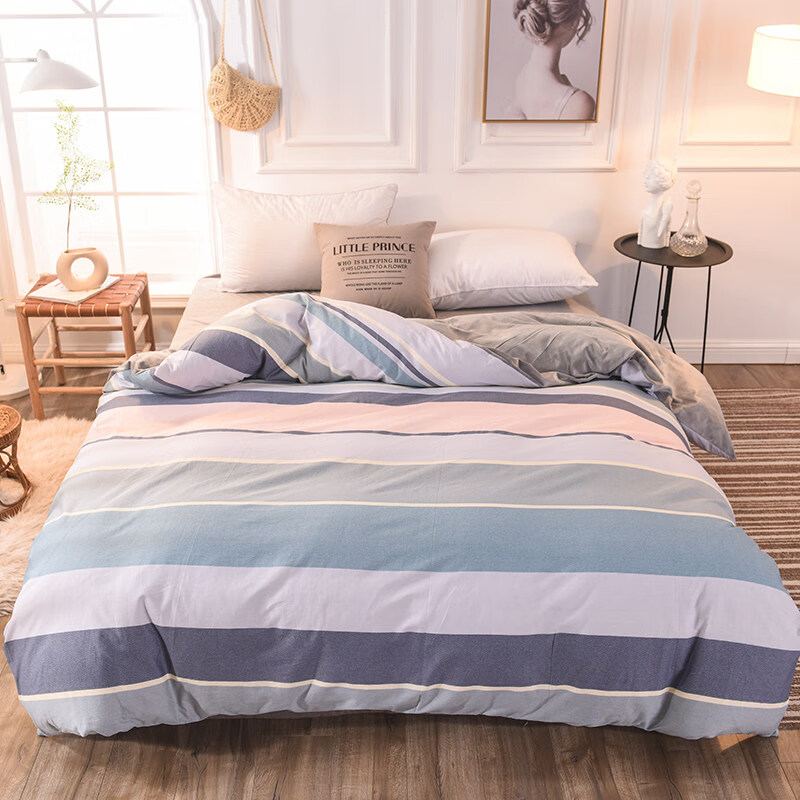 新款单件被套一面绒一面棉加绒被罩单面水晶绒ab面加厚短绒 安德里亚
