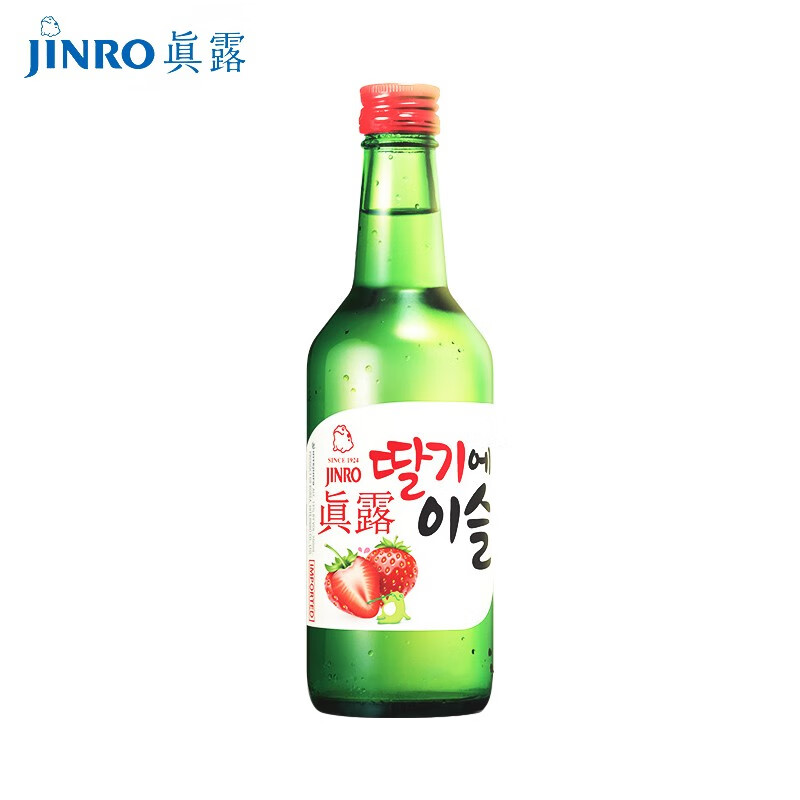 真露(jinro)烧酒韩国进口真露利口酒果味酒女生烧酒360ml 草莓味1瓶