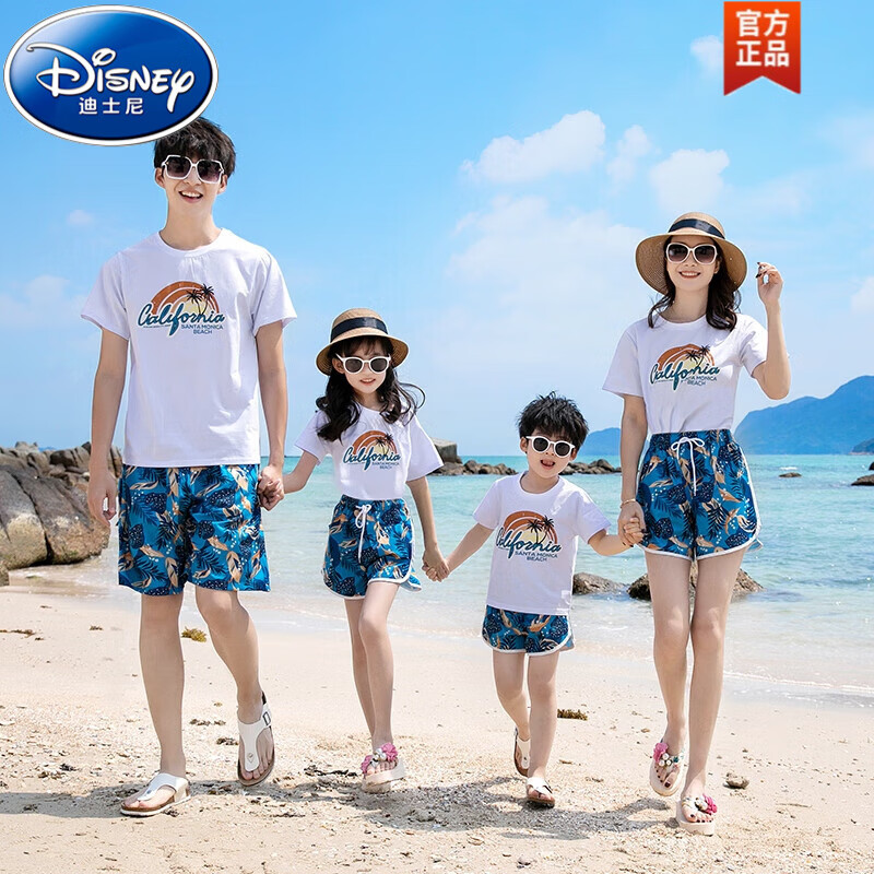 迪士尼（Disney）高端沙滩亲子装夏装母女装短袖短裤套装姐弟装海边一家三口全家装 套装(T恤+短裤) 爸爸M(体重125斤以下)怎么样,好用不?