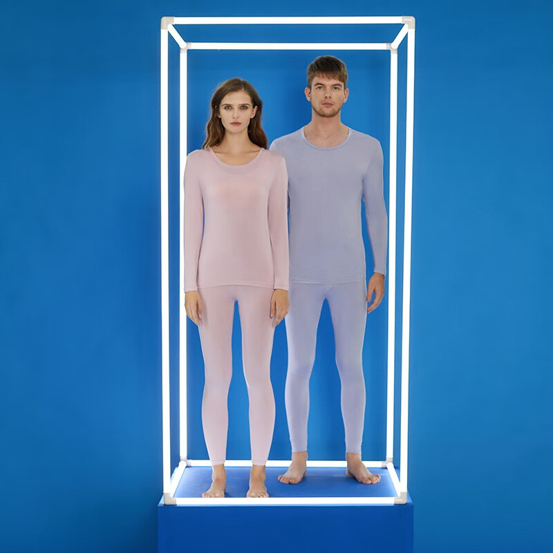 舒雅男女情侣款3A抗菌SmartValue保暖内衣套装E5/19192W 女款E0/19247W肤色 XL