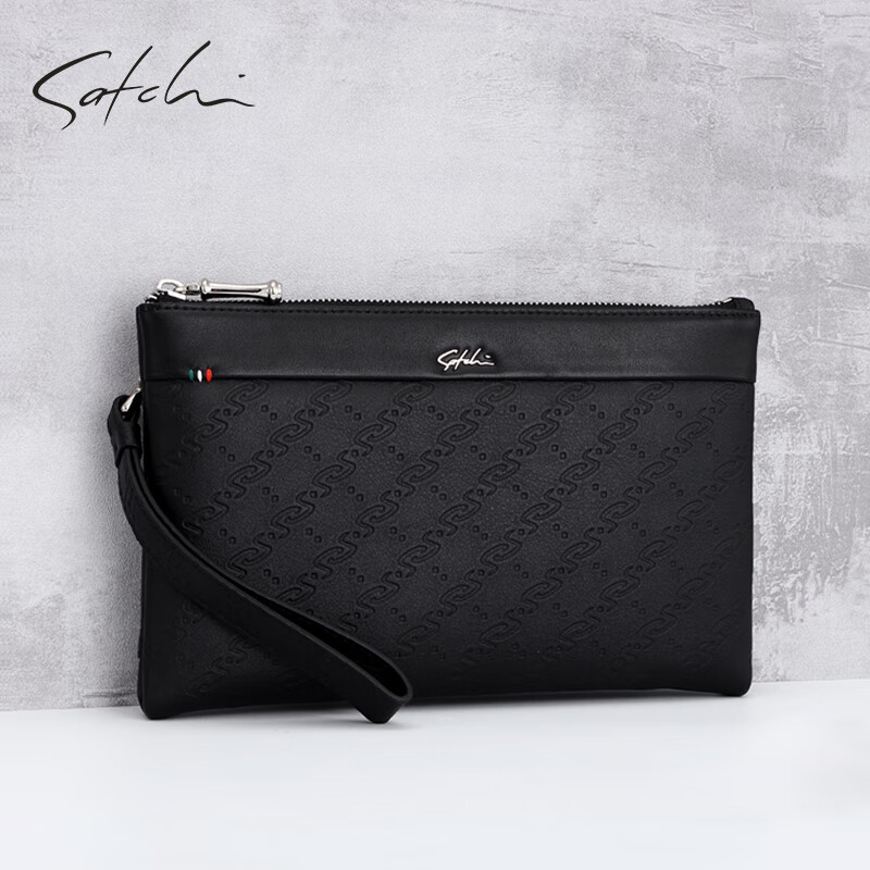 satchi沙驰手拿包时尚休闲头层牛皮大容量多卡位男包新款手抓包手机包