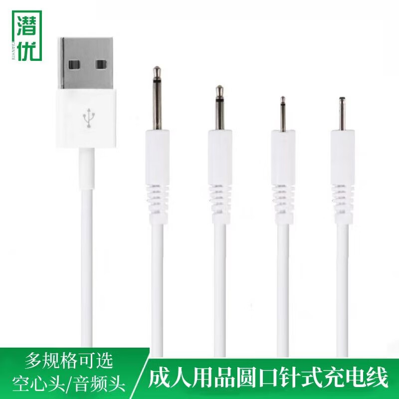 潜优 针式充电线dc2.0小圆孔2.5针头音频式圆头超长细头电源线 dc2.