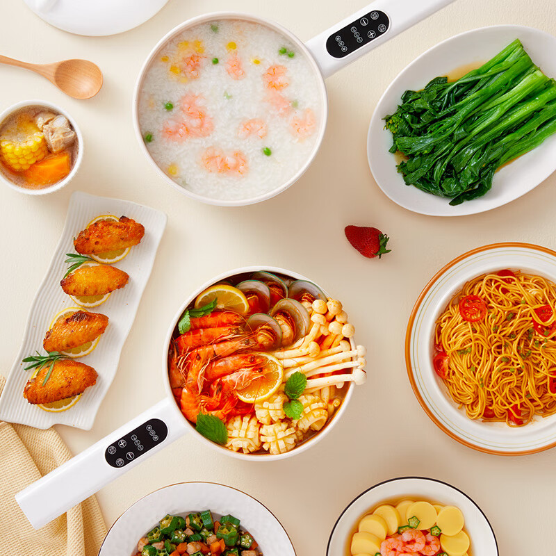 小贝熊（xiaobeixiong） 电煮锅宝宝辅食小奶锅不粘婴儿专用多功能一体锅迷你锅料理锅电热火锅 【新升级】3L大容量+电子版防侧翻（带蒸笼）