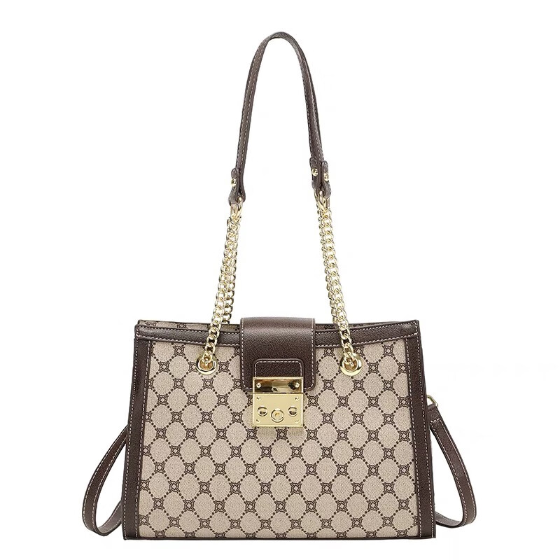 酷奇袋鼠链条包2023新款包包大容量托特包女单肩斜挎腋下包潮 灰色