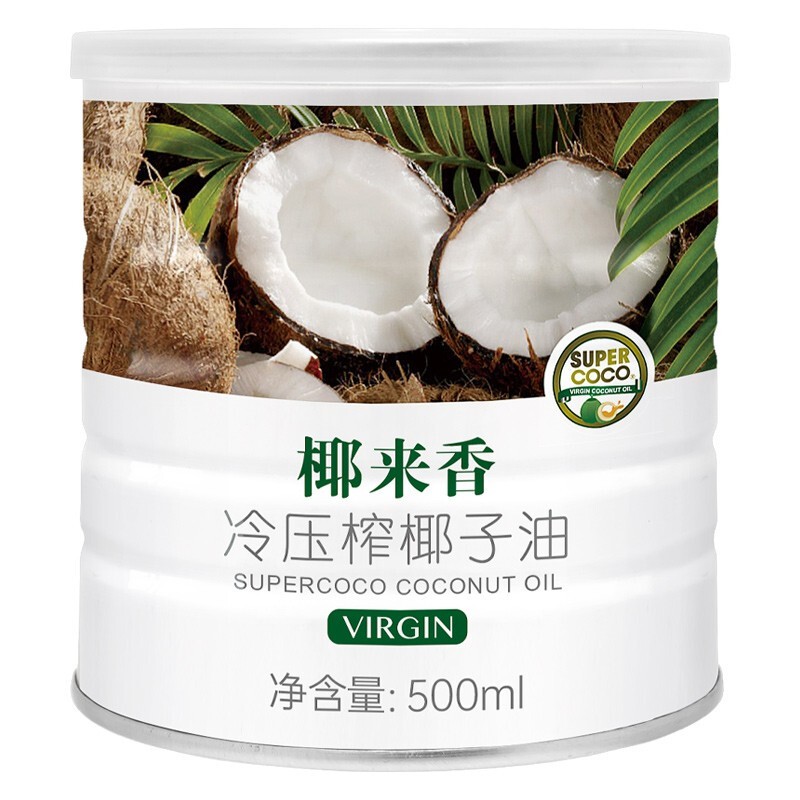 椰来香椰子油菲律宾进口原料冷压初榨天然食用可烘焙 白罐椰子油500ml