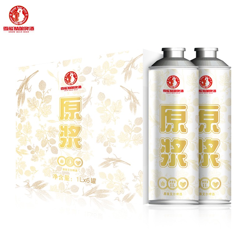 雪熊精酿啤酒原浆艾尔啤酒1l6大桶装全麦酿造啤酒整箱装