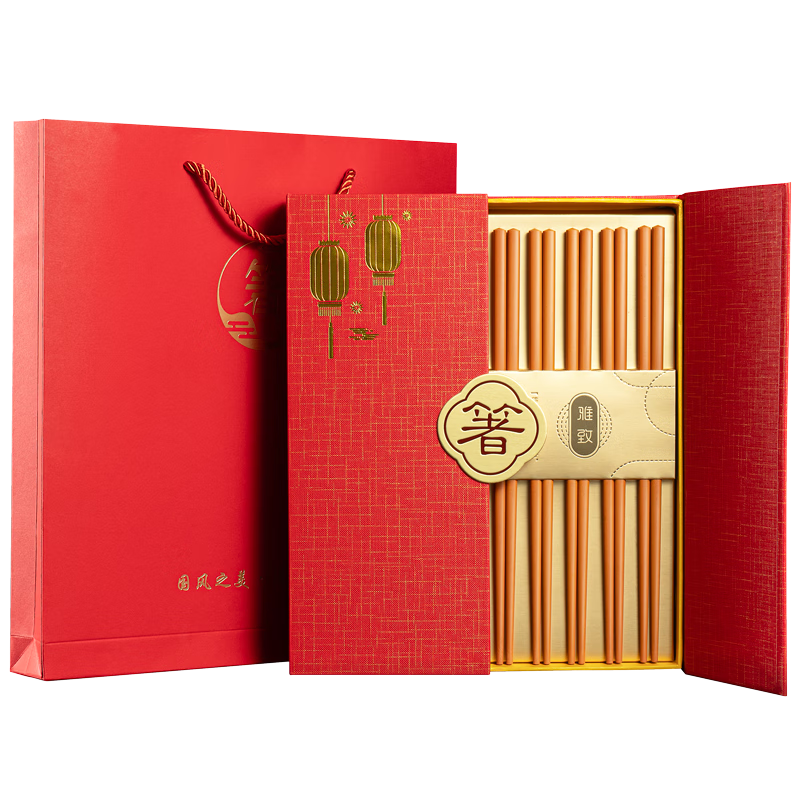 千年戀木高檔松木抗菌纖維防霉防滑家用送禮無漆無蠟禮盒裝筷子 kz0487