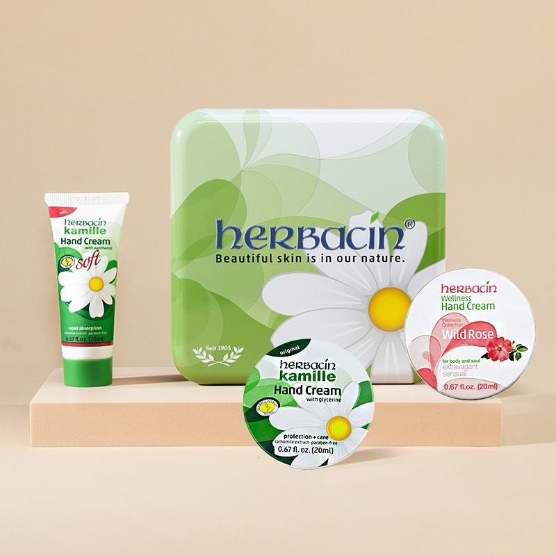 HERBACIN教师节礼物 德国好本清小甘菊护手霜礼盒套装礼品团购福利送老师 乐享礼盒-A