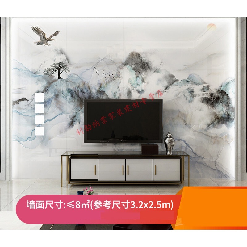 麥可辰新中式電視背景墻瓷磚大理石客廳現(xiàn)代簡約微晶石金屬邊框裝飾套餐 石材線條+高溫微晶石背景墻8平方內(nèi)