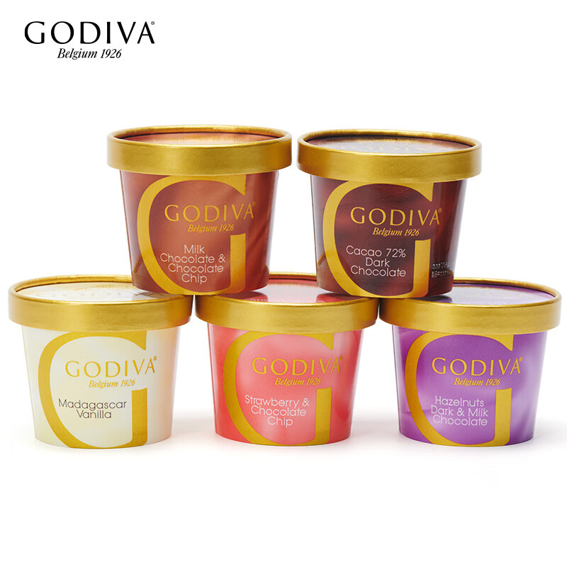 歌帝梵(GODIVA)榛子双重巧克力冰淇淋 88g单杯装