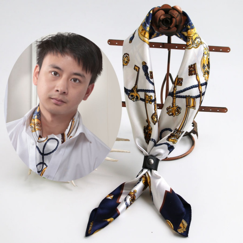 领口巾商务时尚男士领巾复古绅士西装领口巾小方巾薄软小丝巾小围巾