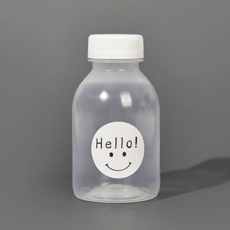 瓶pp材质一次性奶茶杯网红奶茶果汁塑料瓶 耐高温250ml喜茶 66个 白盖