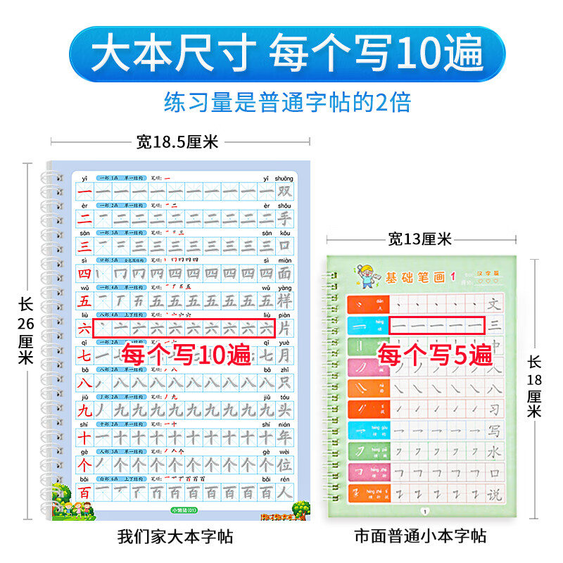 儿童字帖汉字笔画笔顺幼儿园中班大班3-6岁初学者凹槽练字帖数字0-100拼音画画幼小衔接练字本贴全套 笔顺分解200字