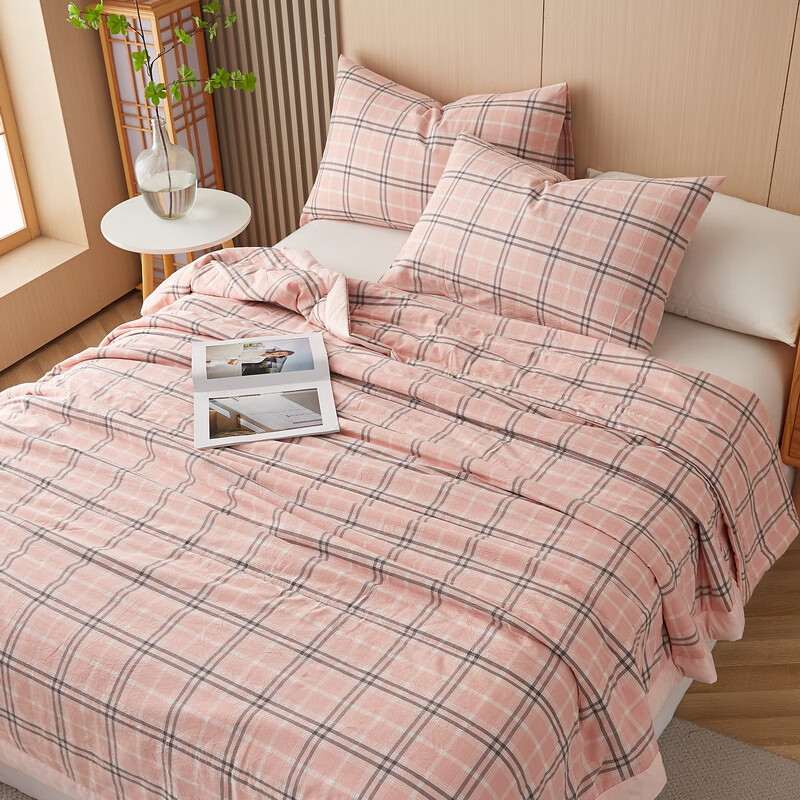 CIBOAKIEIG100%新疆棉空调被A类夏凉被薄被子可水洗夏季单双人被芯可机洗 乔南—粉 150*200cm