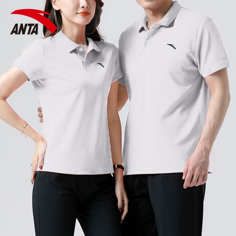 安踏(anta)【两件套】安踏运动套装男女情侣团购polo衬衫翻领休闲定制