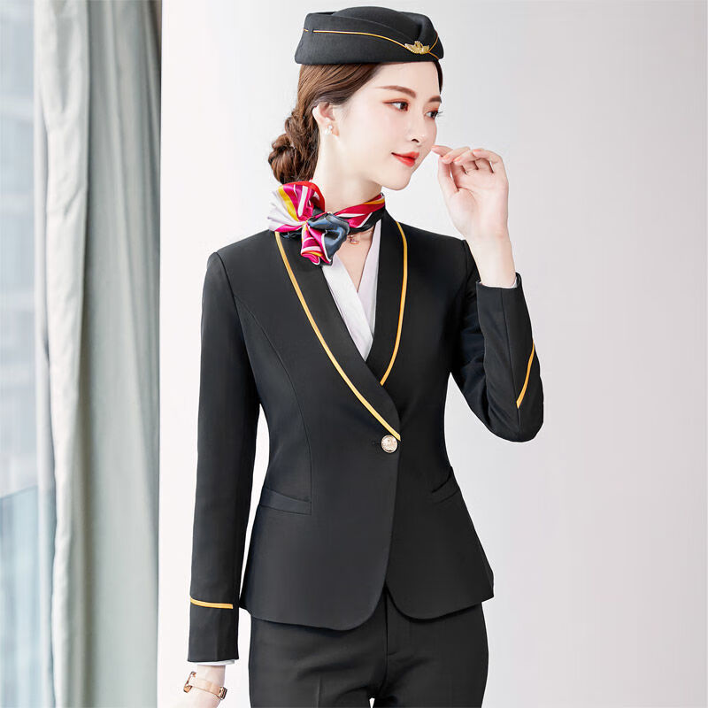 jianmi 茧蜜高铁乘务员制服女南航空姐春秋职业套装酒店前台售楼部