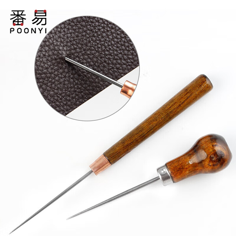 番易5Y錐子A1o35-手工葫蘆形不銹鋼打孔錐老式針錐維修鞋皮革打孔裁 單葫蘆型1個 默認