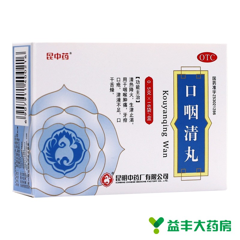 昆中药 口咽清丸 0.5g*16袋 1盒装