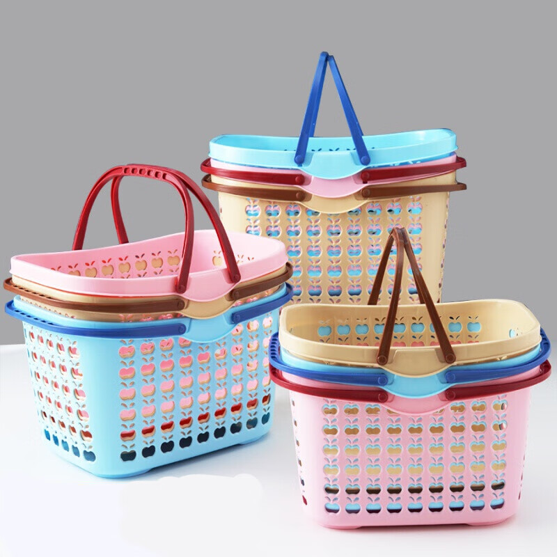 碧琢 加厚超市篮购物篮杂物啤酒商场手提篮便利店零食店篮子大小号