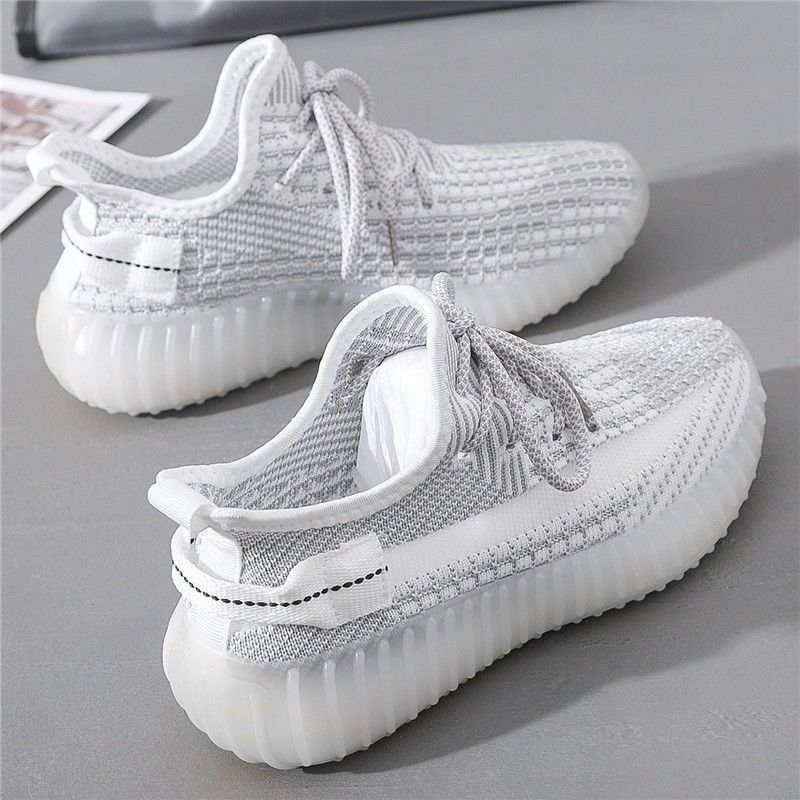 FSAT椰子鞋女学生韩版2026春夏季新款飞织鞋网面透气运动鞋休闲跑步鞋 222粉色果冻底 38