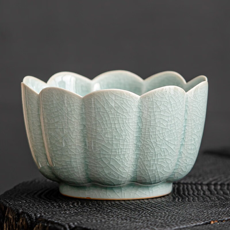 苏氏陶瓷(sushi ceramics)汝窑冰花釉 莲花茶洗开片可养金线茶具配件