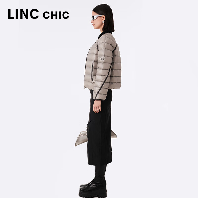 金羽杰秋季新款黑金面包服女短款轻暖立领保暖宽松羽绒服女士Y23301225 耐久银灰 XS 适合110斤以下