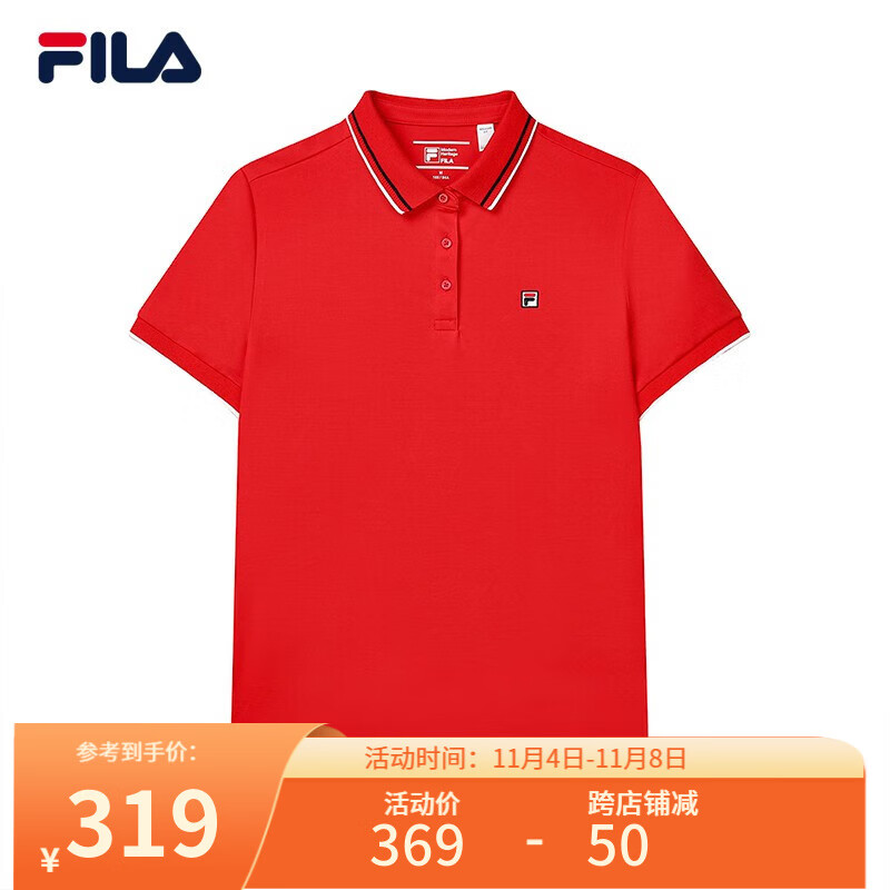 FILA 斐乐官方女子短袖POLO衫2023秋季百搭时尚商务休闲POLO衫 传奇红-RD 165/84A/M高性价比高么？