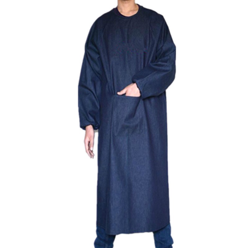 花蓓诗 工作服反穿衣搬运男性牛仔布 加厚焊工牛仔罩衣大号