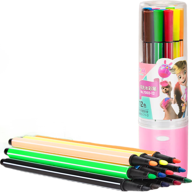 ������deli��12ɫ����ϸ��ˮ�ʱʣ��ۣ���ͯ��ˮϴ��������ѧ���滭�ʺ�Ͳ����Ϳѻ����7060-12��ʥ�����������д��