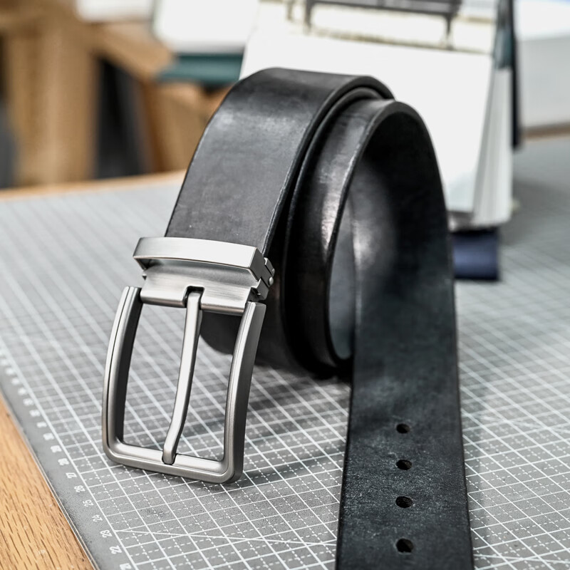 clolv kiss针扣复古皮带男士真皮夹扣腰带头层纯牛皮休闲男式商务裤带