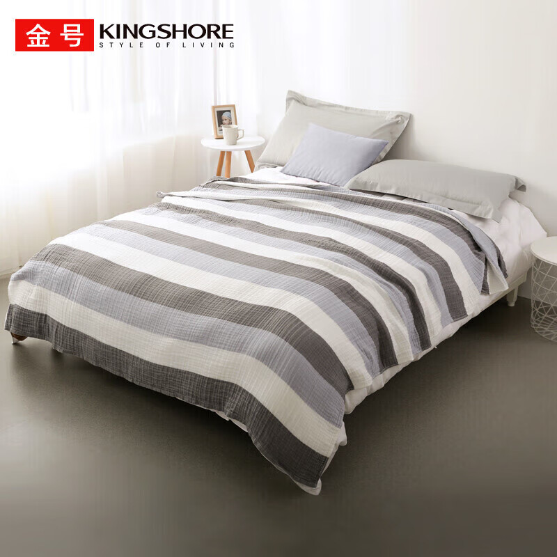 金号A类纯棉五层纱布毛巾被可水洗空调被多功能毯午睡盖毯毛毯一条