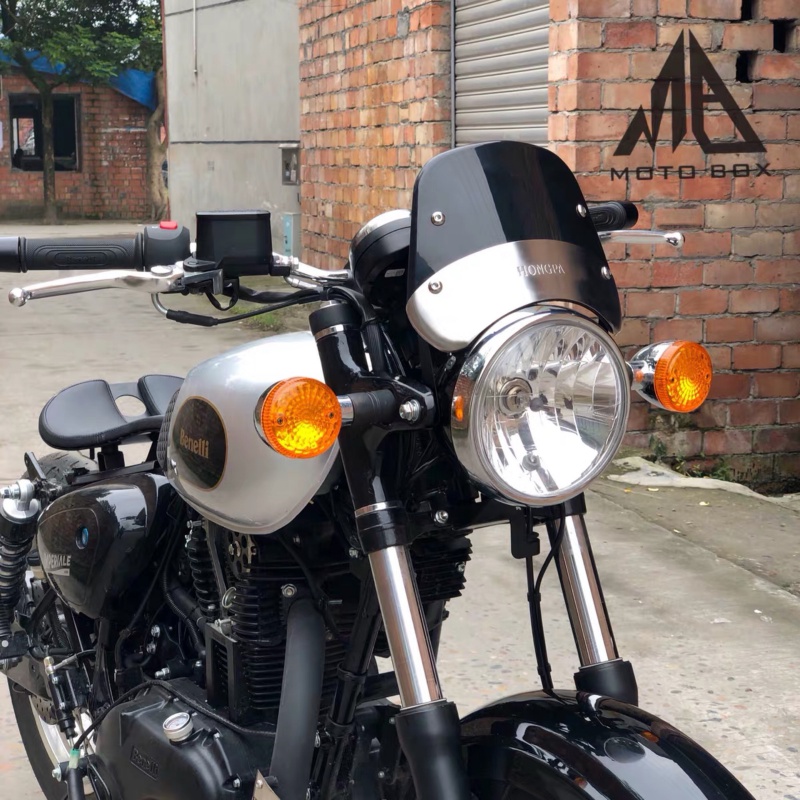 定制帝国400 v咖250uk400凯越 扰流罩复古小风挡 大灯复古摩托车 a款