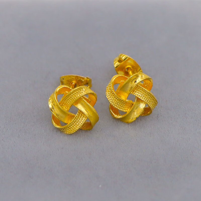 爱喜达越南沙金耳钉女士假金色金气质花耳饰女生首饰装饰品 缕空耳钉