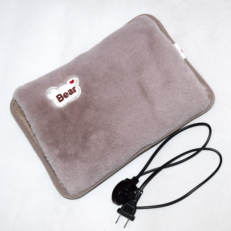 米囹 新自动控温暖水袋 充电毛绒双插手电热水袋已注水 暖宝宝 玫红