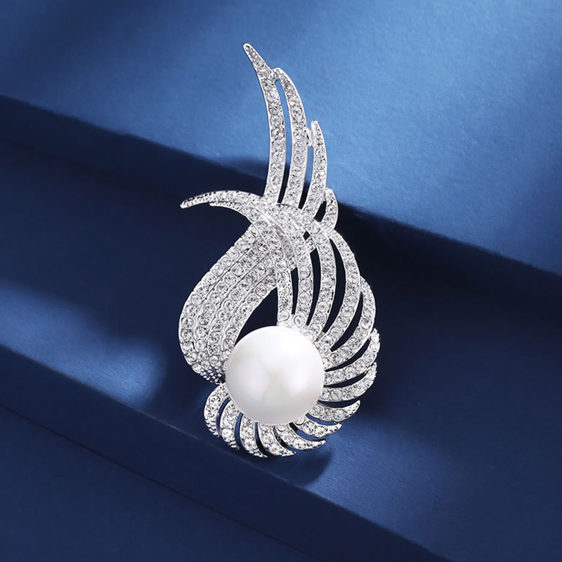 djin天使翅膀胸针女士胸花高档女珍珠胸针围巾丝巾扣针生日礼物送女友