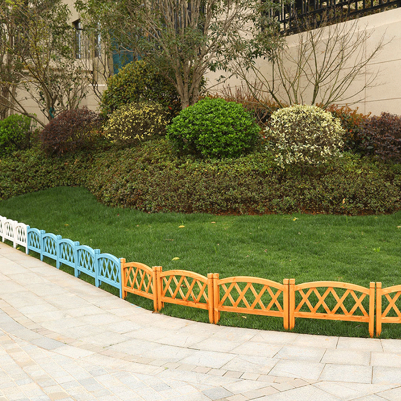 美式复古室外弧形菱格篱笆庭院装饰围墙插地 弧形菱格小栅栏花梨色