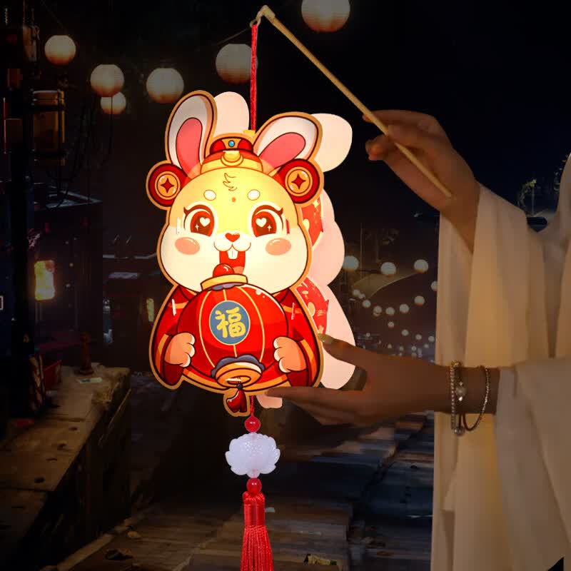 新玥灯笼中秋节儿童幼儿园礼物手工diy材料包手提发光小兔子宫灯挂件属于什么档次？