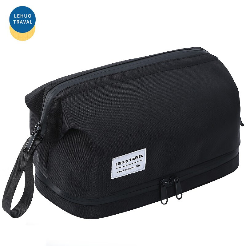 乐活旅行 旅行洗漱包男 男士出差干湿分离大容量洗簌化妆品收纳袋洗浴浴兜浴包健身必备便携洗澡包 黑色大号怎么看?